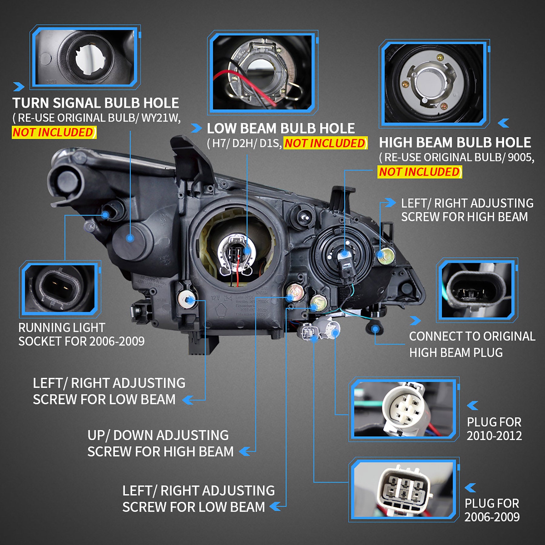 LED Headlights For 2010-2012 Lexus ES350 [XV40]